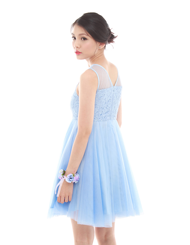 Penelope Tulle Dress in Powder Blue